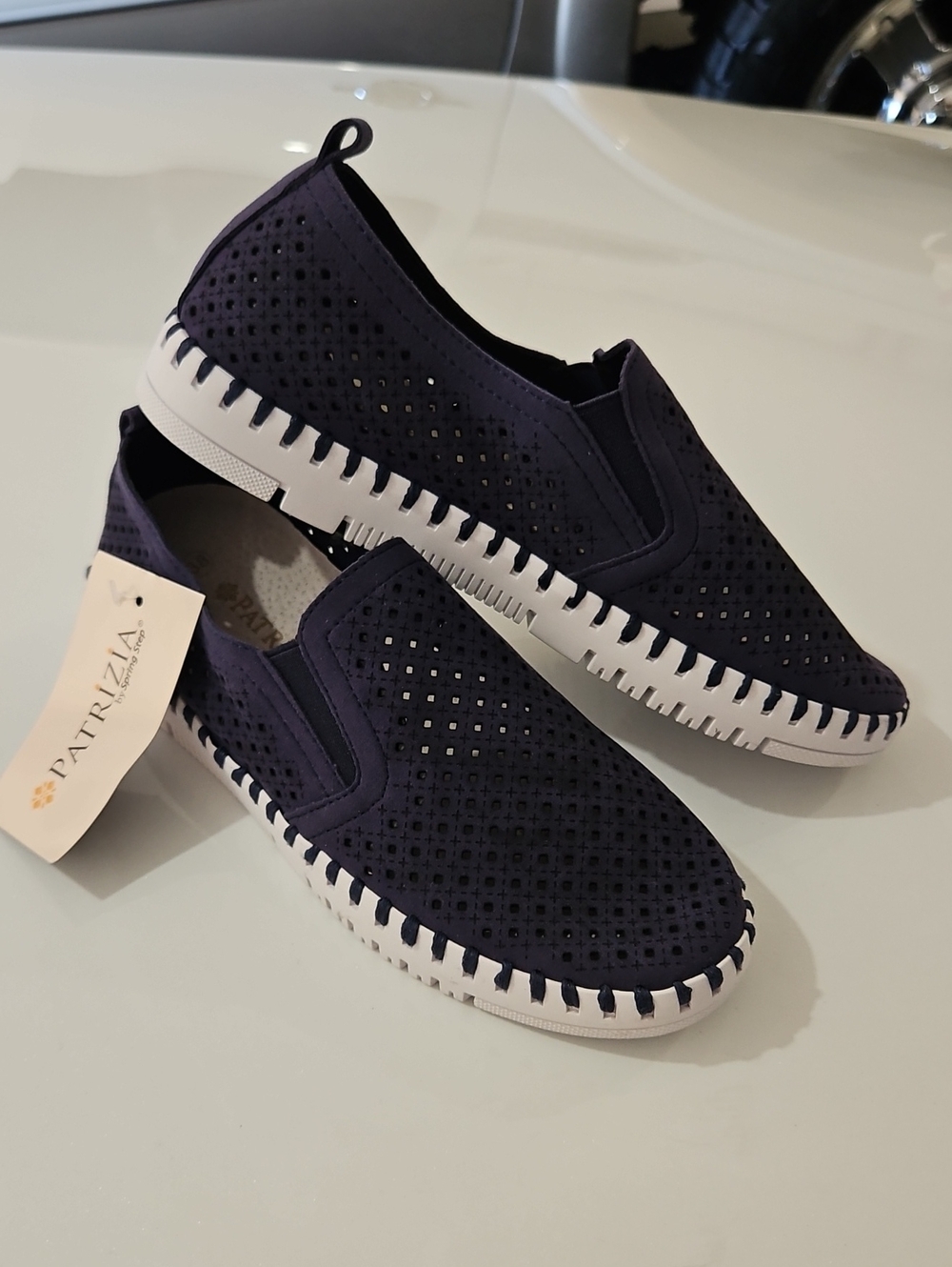 Patrizia by Spring Step NWT's Navy Slip-On Womens Sneakers Sz 38 US 7.5